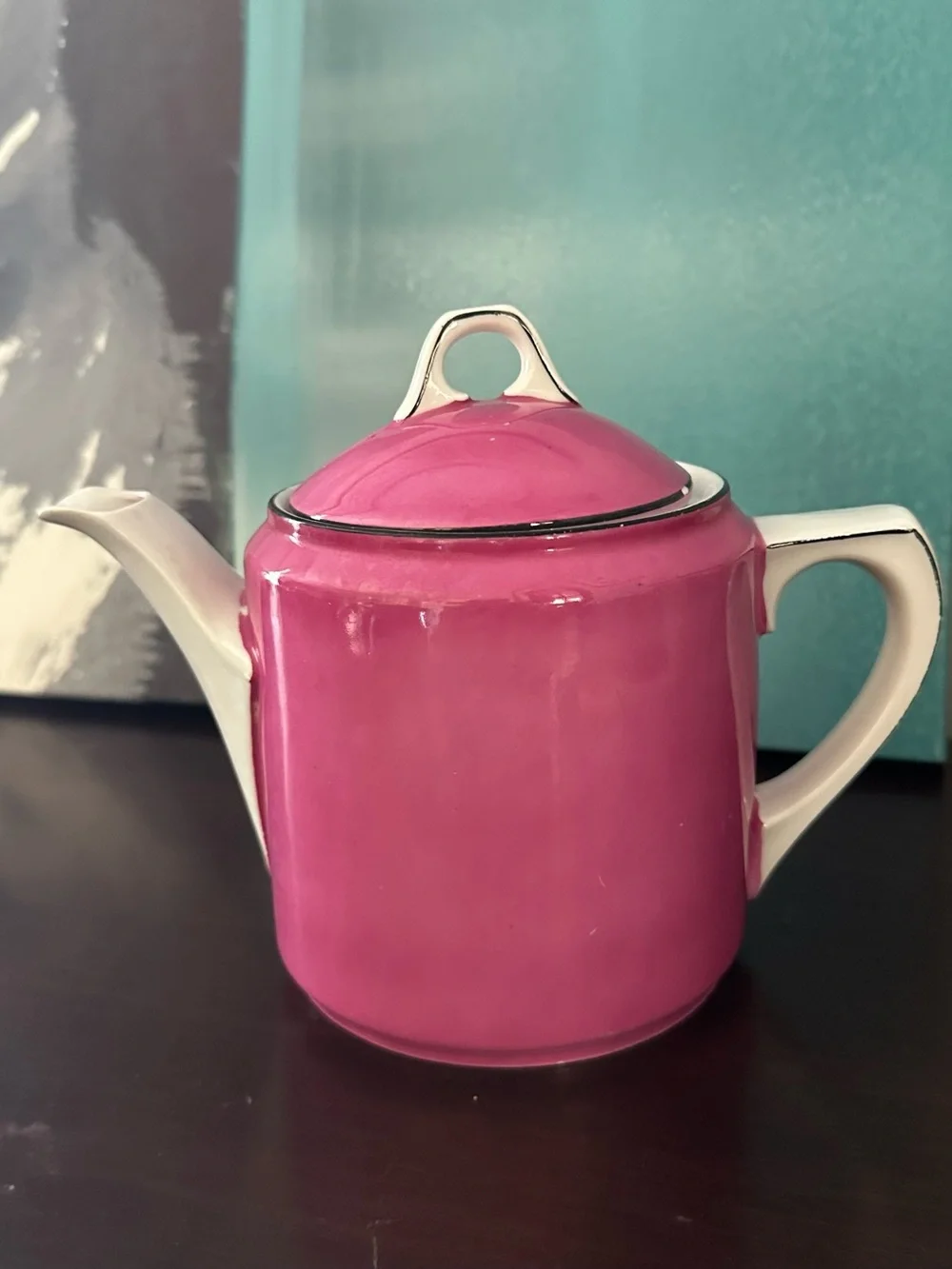 Ceramic Teapot with black Trim